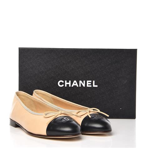 beige black chanel flats|chanel flats real.